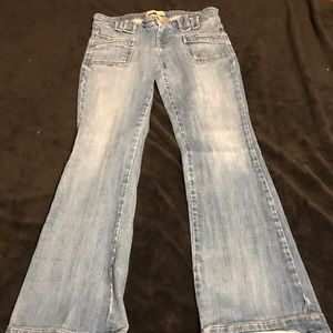 Orange buttoned jeans